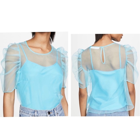 Amanda Uprichard Tops - Amanda Uprichard Blue Sheer Smith Top 2 Piece Set
